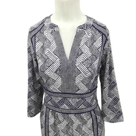 J McLaughlin  3/4 Sleeve V-neck Sheath Dress Size XS Geometric Chevron Catalina - Picture 4 of 11